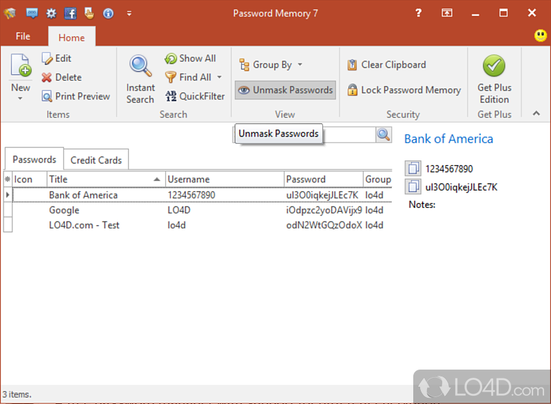 Easiest way to secure passwords on PC - - Screenshot of Password Memory