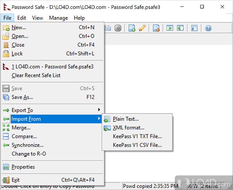 Password Safe screenshot