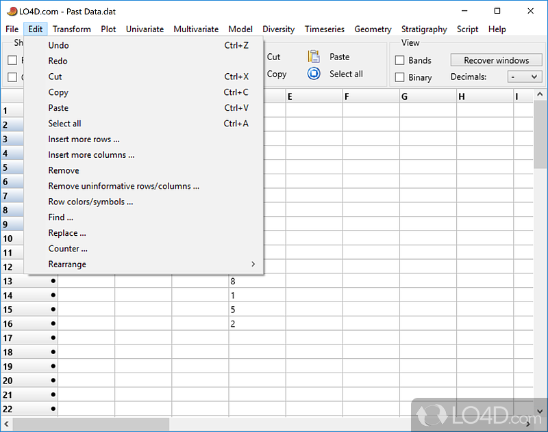 A tool that further enhances MS Excel's computing abilities - Screenshot of PAST