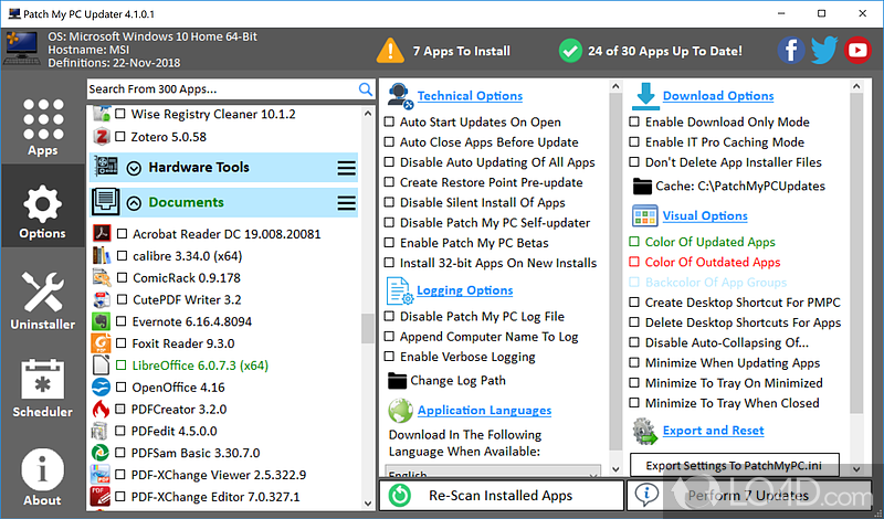 Practical startup manager and uninstaller - Screenshot of Patch My PC