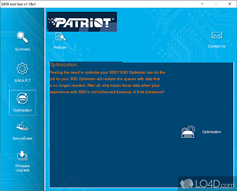 A very specific piece of software - Screenshot of Patriot SATA Toolbox