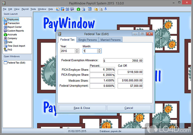 Manage employee payments, print checks, keep track of transactions - Screenshot of PayWindow Payroll System