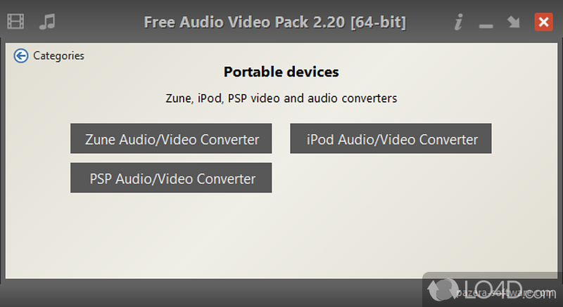 Quick setup and user-friendly interface - Screenshot of Pazera Free Audio Video Pack