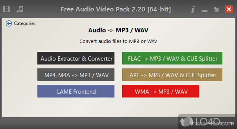 Comes with advanced options for tweaking your files - Screenshot of Pazera Free Audio Video Pack