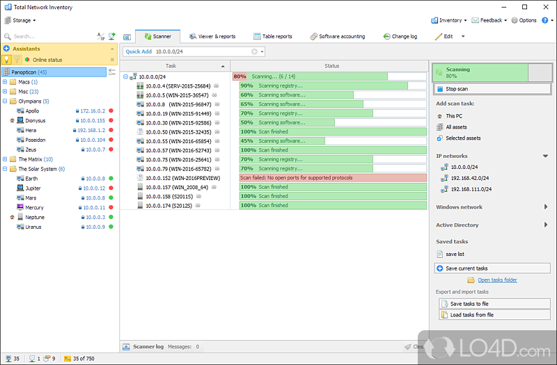 View details about hardware and software - Screenshot of Total Network Inventory