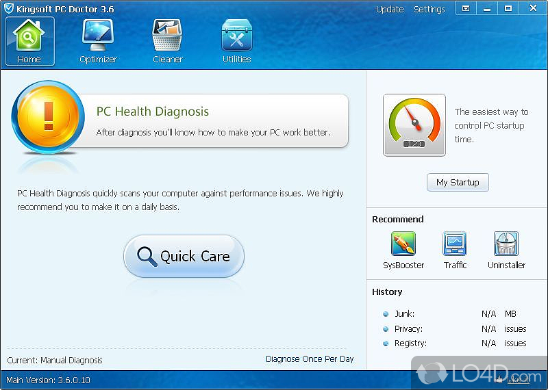 Pro Diagnosis and Optimization Software - Screenshot of Kingsoft PC Doctor