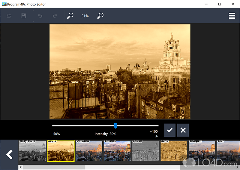 Image editing softwares - Screenshot of PC Image Editor