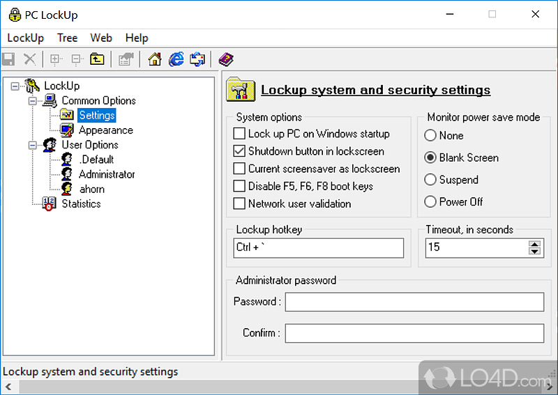 Secure PC while you're away, restrict access by time schedule - Screenshot of PC LockUp