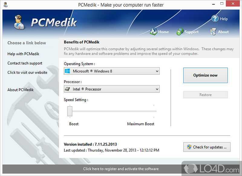 Fix and boost computer speed the easy way, to ensure you no longer get any system crashes, all by using an app - Screenshot of PcMedik