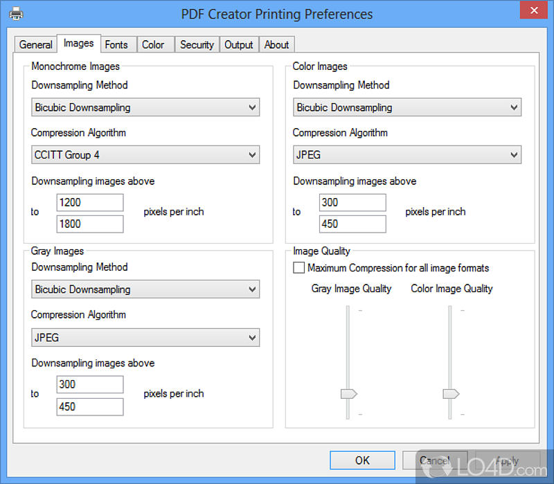 Create press-ready, full-featured PDF files - Screenshot of PDF Creator for Windows