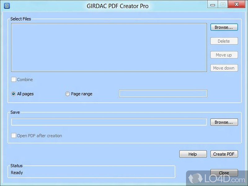PDF Creator Pro: User interface - Screenshot of PDF Creator Pro