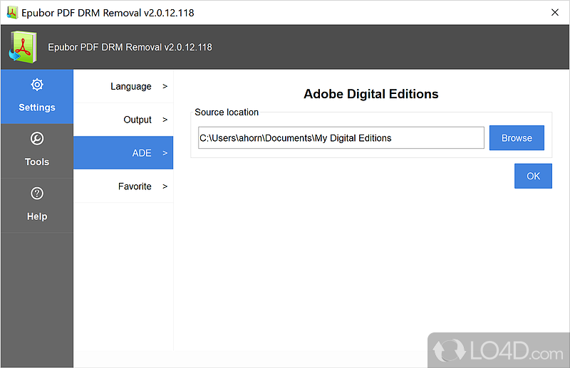 Reliable eBook decoding tool - Screenshot of PDF DRM Removal