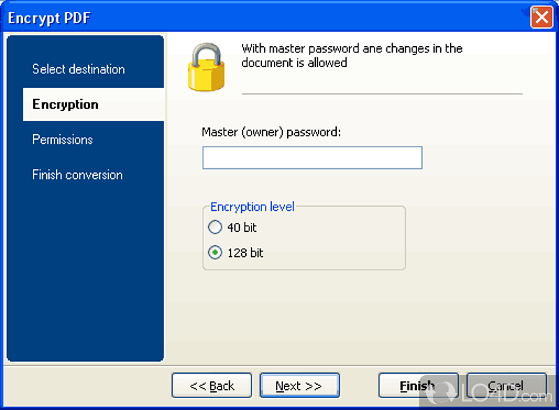 Not too complicated to handle - Screenshot of PDF Encrypter