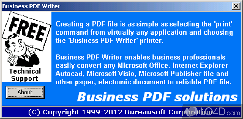 PDF files page numbering tool - Screenshot of Business PDF Writer
