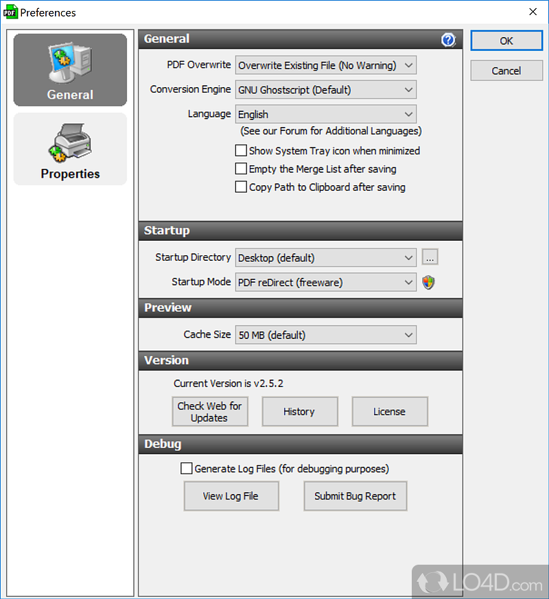 Merge and rotate PDF documents for printing - Screenshot of PDF reDirect