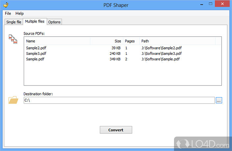 Simple and flexible converter of PDF - Screenshot of PDF Shaper