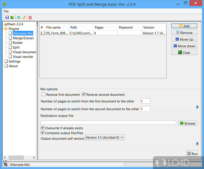 Make importane editing operations with PDFs - Screenshot of PDF Split and Merge Basic