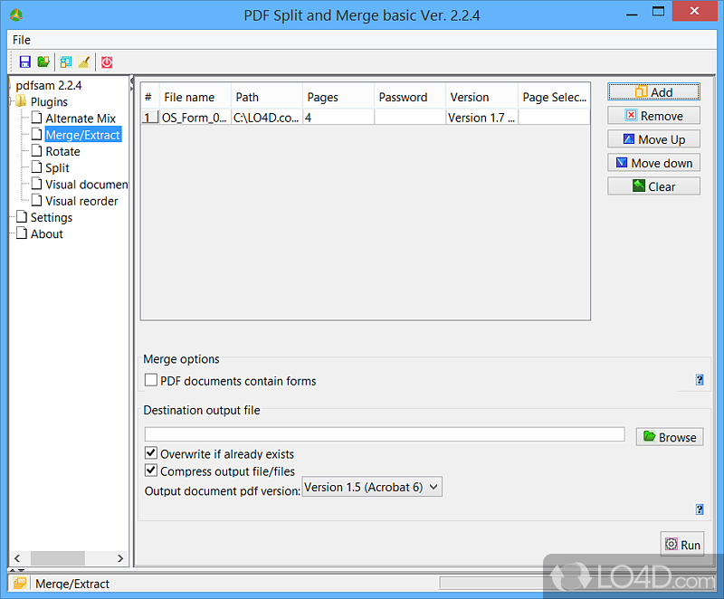 Perform PDF editing such as split, merge, rotate - Screenshot of PDF Split and Merge Basic