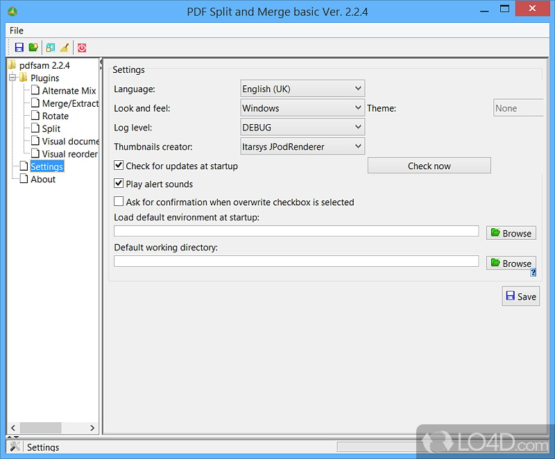 Split, merge, mix or rotate PDFs and take advantage of various settings, such as cutting by page numbers, bookmarks or size - Screenshot of PDF Split and Merge Basic