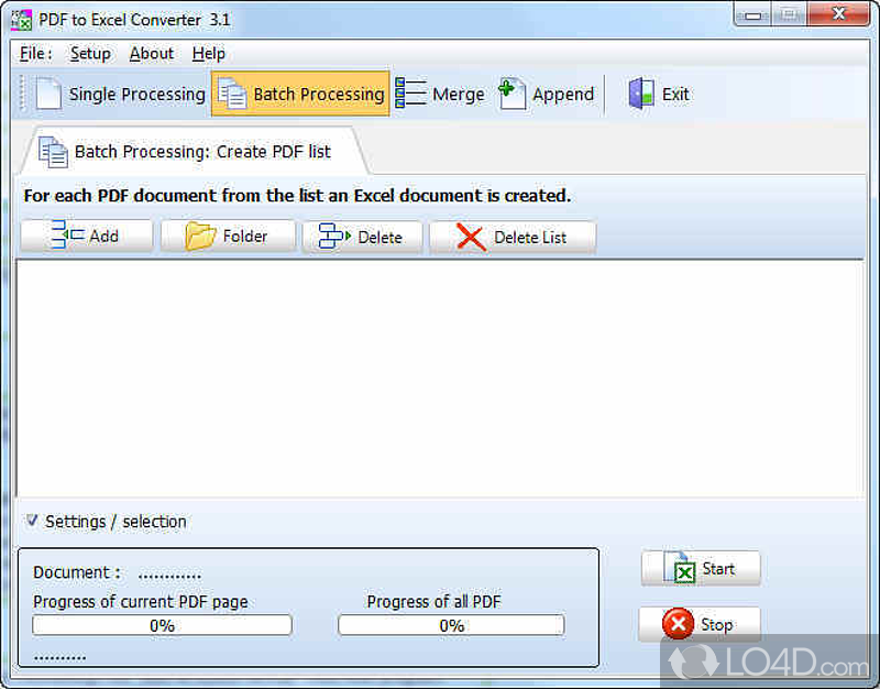 PDF to Excel Converter: Performance - Screenshot of PDF to Excel Converter