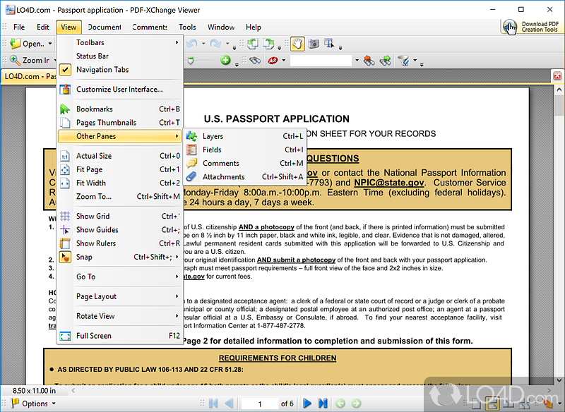 PDF reader with editing features - Screenshot of PDF-XChange Viewer