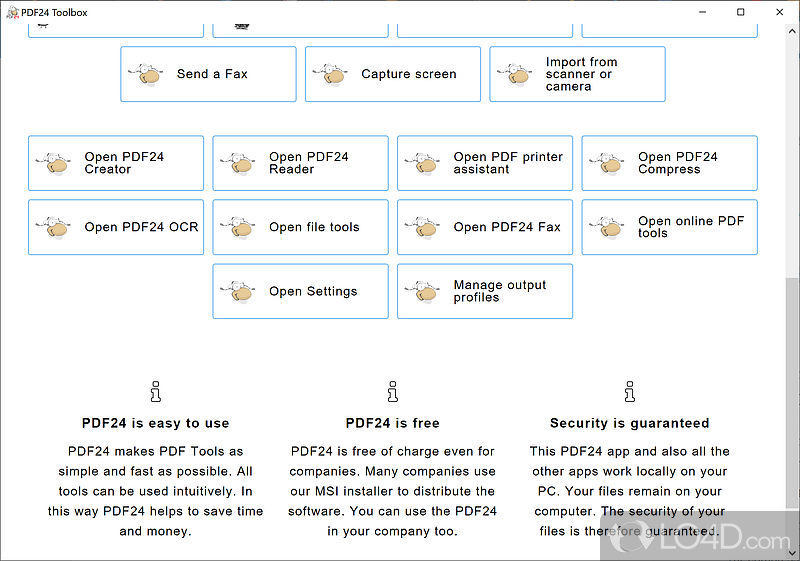 Customize the PDF appearance and metadata - Screenshot of PDF24 Creator