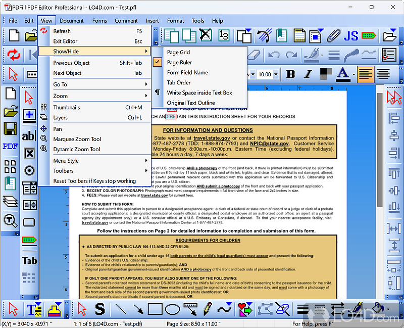 Reliable software solution for PDF editing jobs - Screenshot of PDFill PDF Editor
