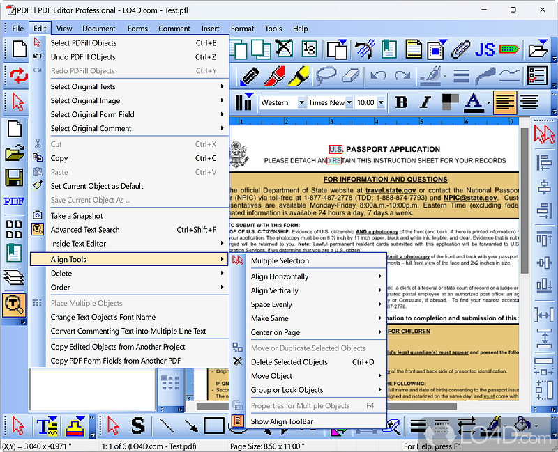 Open, View, Edit and Save PDF files - Screenshot of PDFill PDF Editor