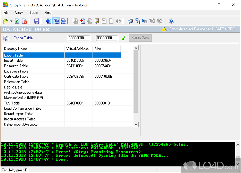 DLL viewer, resource editor, win32 PE disassembler, and dependency scanner - Screenshot of PE Explorer