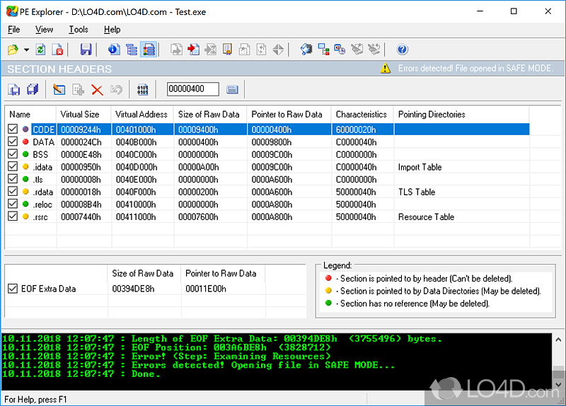 EXE and DLL File Editor & Win32 Disassembler - Screenshot of PE Explorer