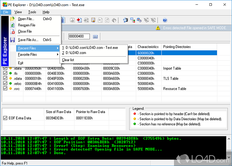 EXE and DLL viewer, resource editor, win32 disassembler, and dependency checker - Screenshot of PE Explorer