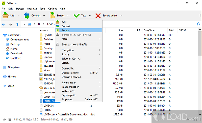 Edit and convert image files - Screenshot of PeaZip