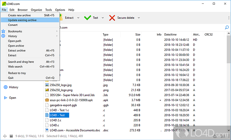 Compress and decompress files quickly and easily - Screenshot of PeaZip