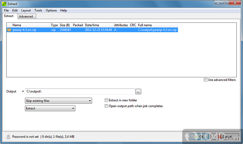 Portable multi-format compressing tool - Screenshot of PeaZip Portable