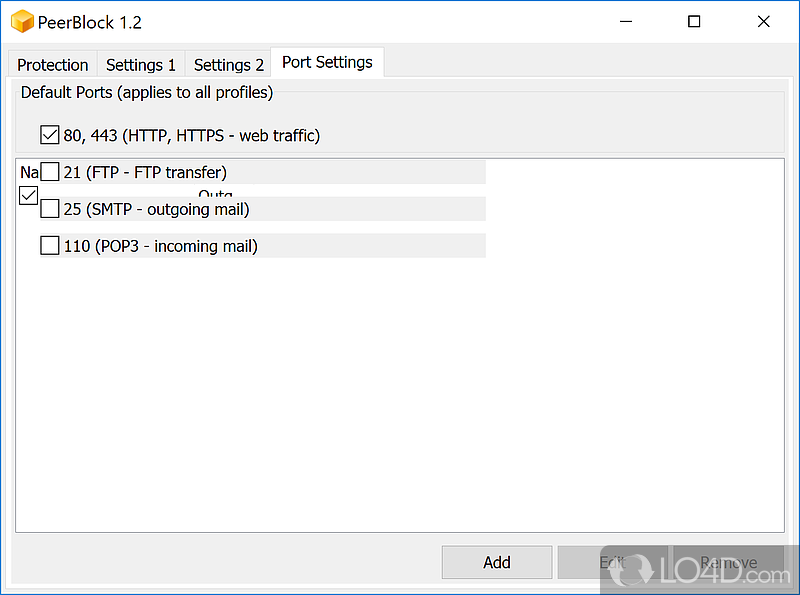 Main Functions and Usability - Screenshot of PeerBlock