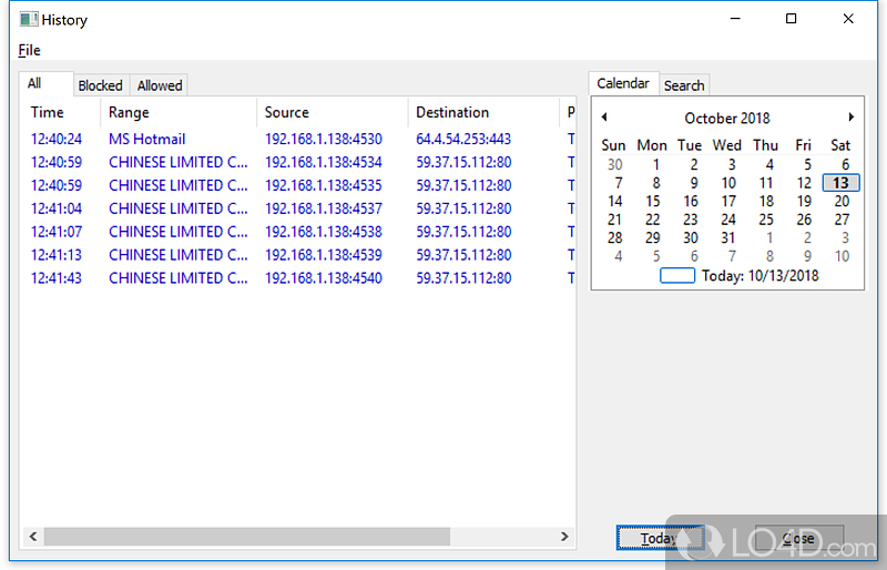 Firewall designed for users on peer-to-peer networks - Screenshot of PeerGuardian