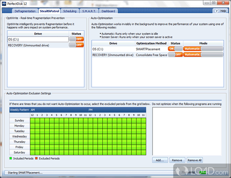 PerfectDisk Professional: User interface - Screenshot of PerfectDisk Professional