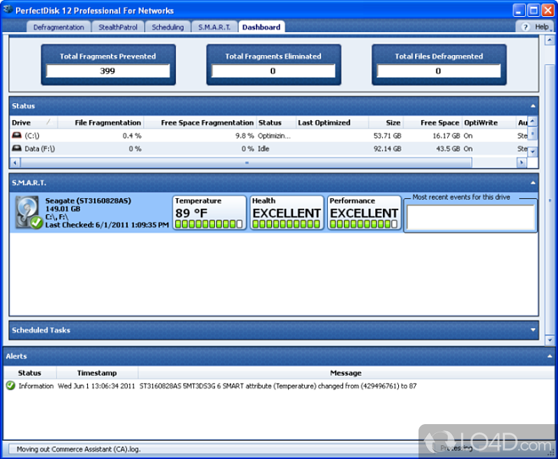 PerfectDisk makes computer run faster - Screenshot of PerfectDisk Professional