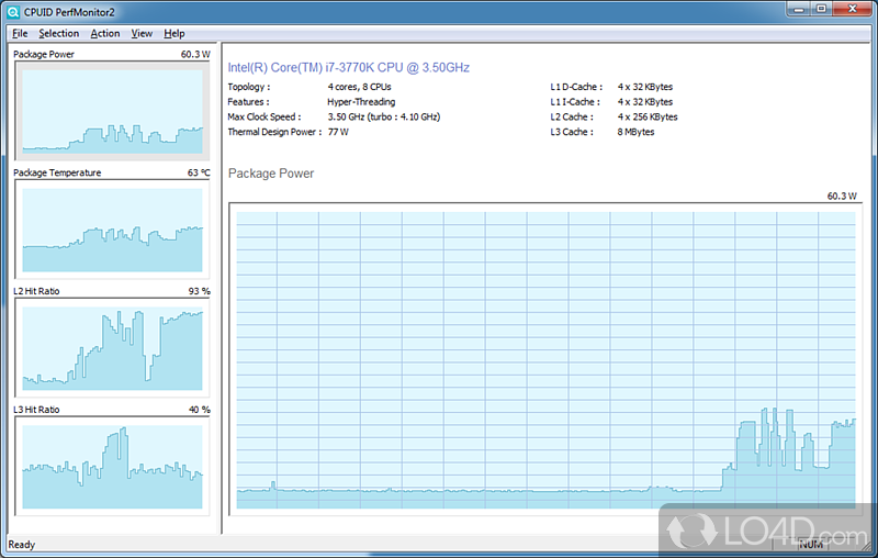 Keep tabs on your processor at all times - Screenshot of PerfMonitor