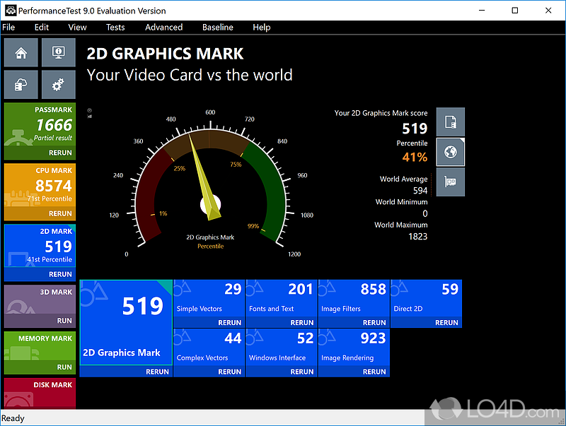 An award winning Windows PC hardware benchmark utility - Screenshot of PerformanceTest