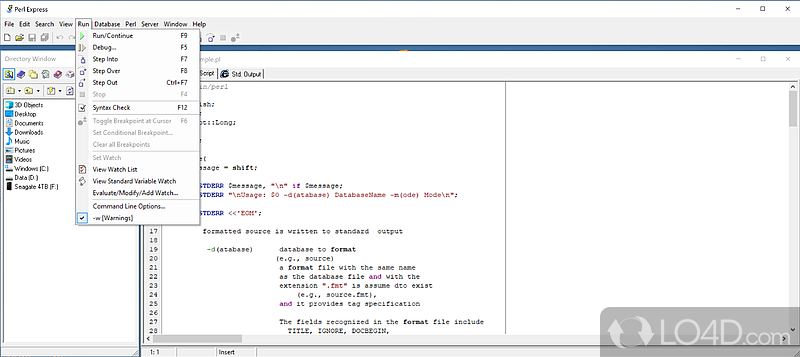 Perl Express screenshot