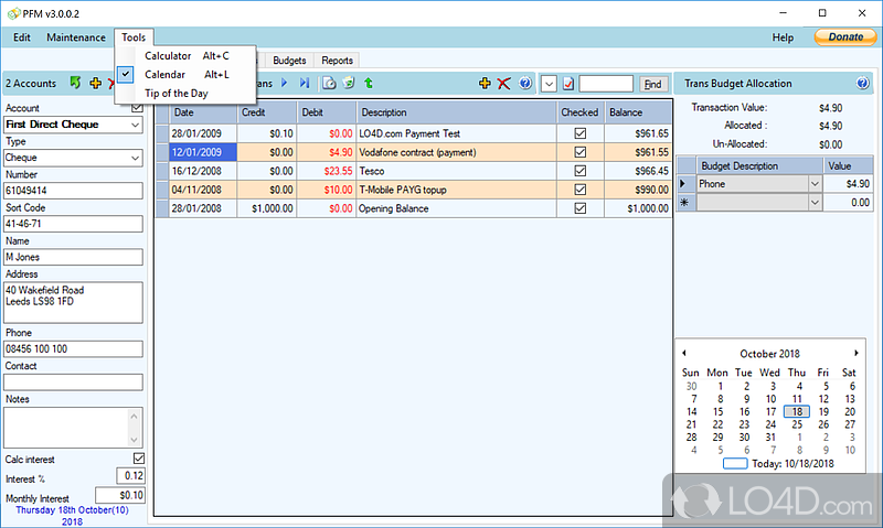 PFM - Personal Finance Manager screenshot