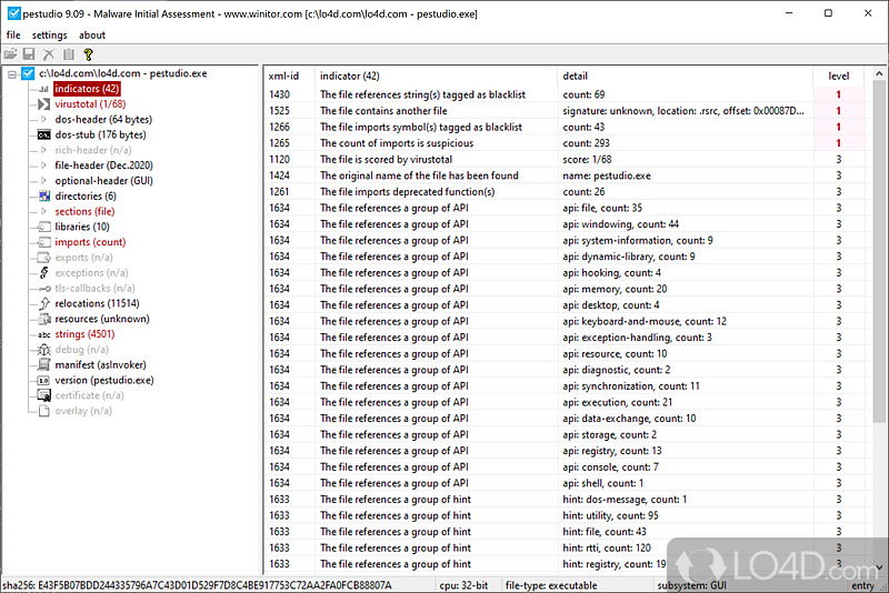 downloading PeStudio 9.55