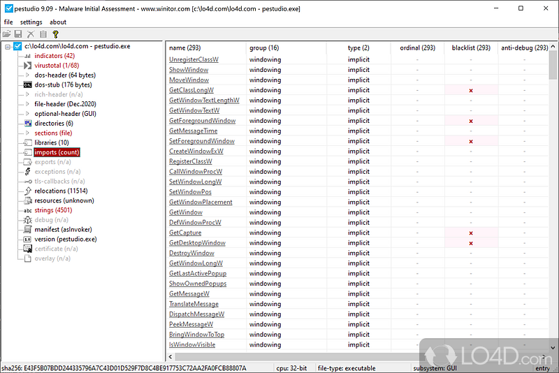 PeStudio screenshot