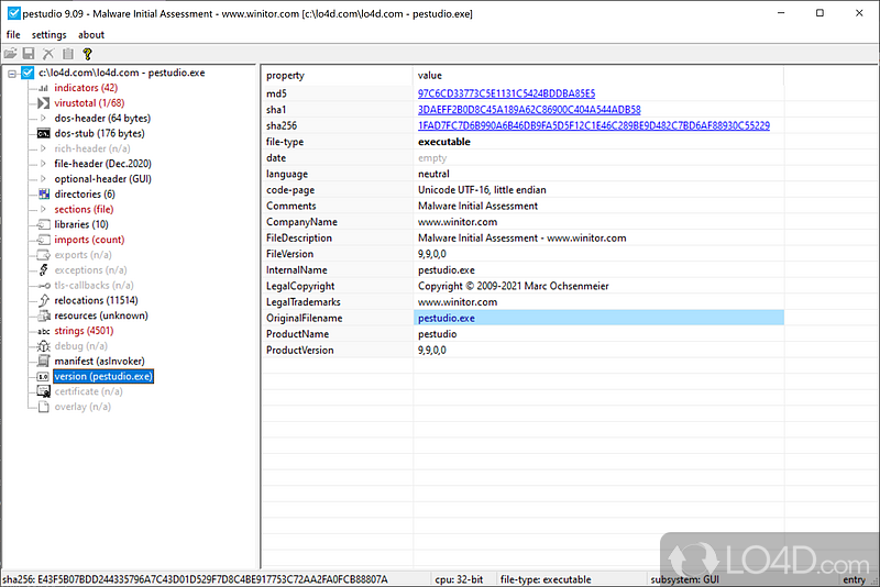 PeStudio 9.55 instal the last version for android