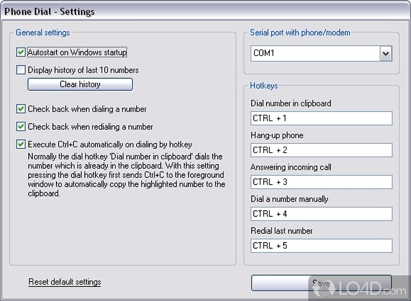 System tray running mode - Screenshot of Phone Dial by PC