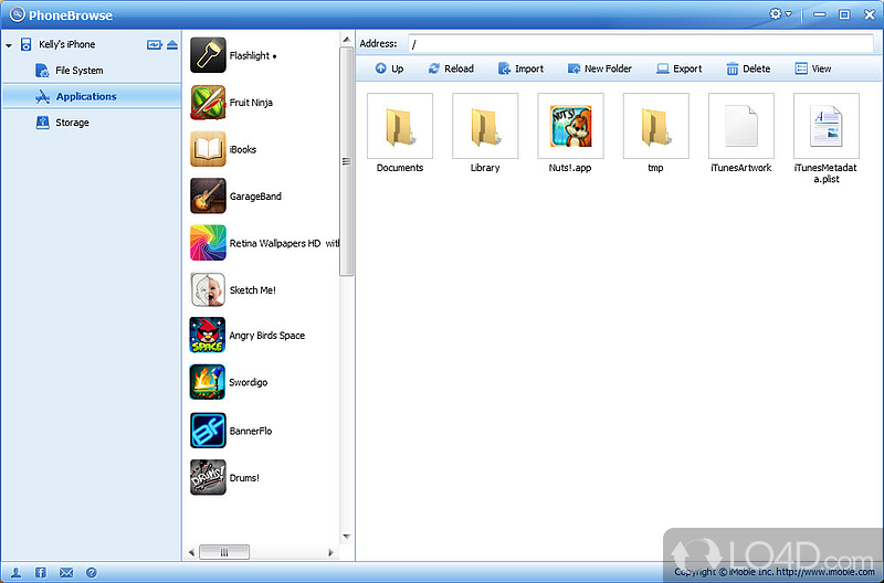 Browse and manage files on iOS devices from your PC - Screenshot of PhoneBrowse