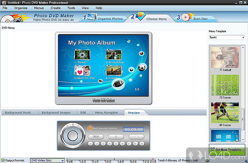 Make amazing photo slide show and burn photo album on DVD disc playable on TV - Screenshot of Photo DVD Maker Professional