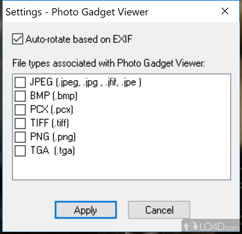 Visual design, and file support - Screenshot of Photo Gadget Viewer