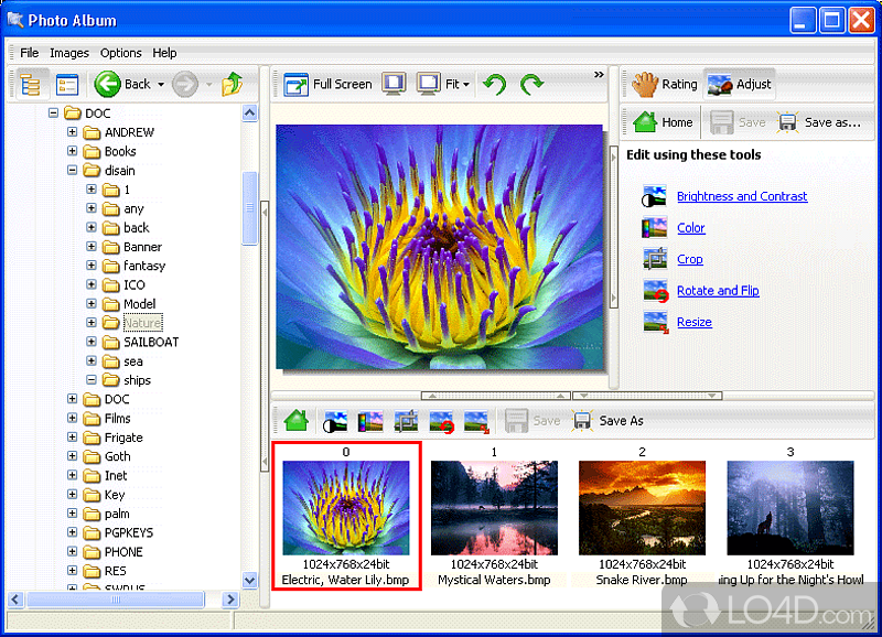 Utility for managing digital photos, it helps to store, watch, arrange - Screenshot of Photo Look